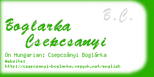boglarka csepcsanyi business card