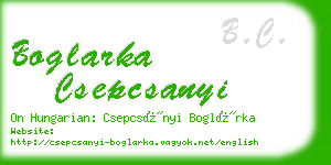 boglarka csepcsanyi business card